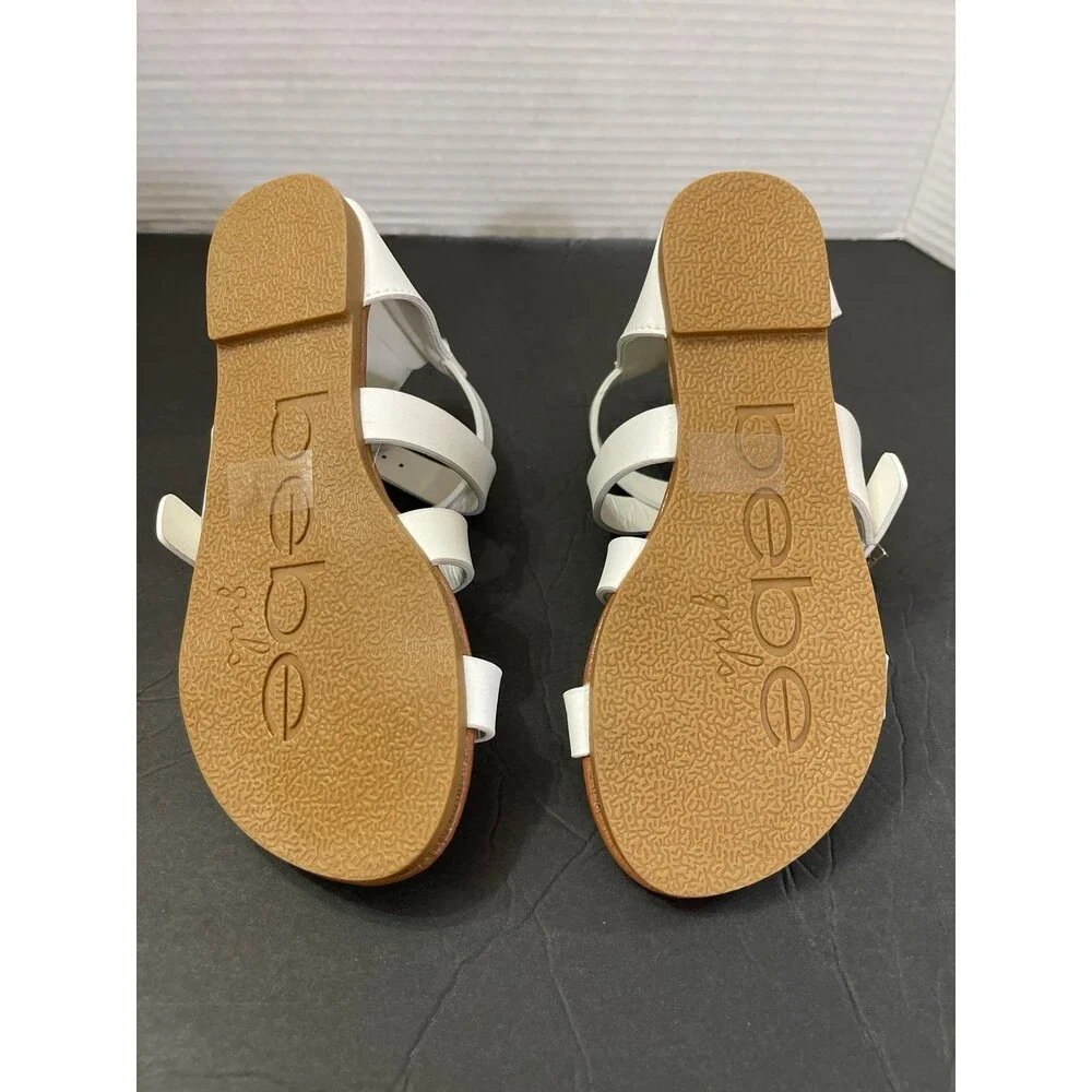 Bebe Girls Strappy Gladiator Sandals White Size 1 New